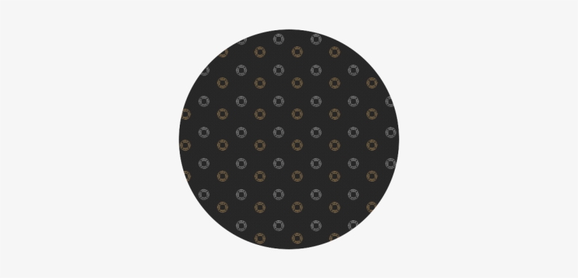 Gold & Silver Wreaths On Black Round Mousepad - Polka Dot, transparent png #3560214
