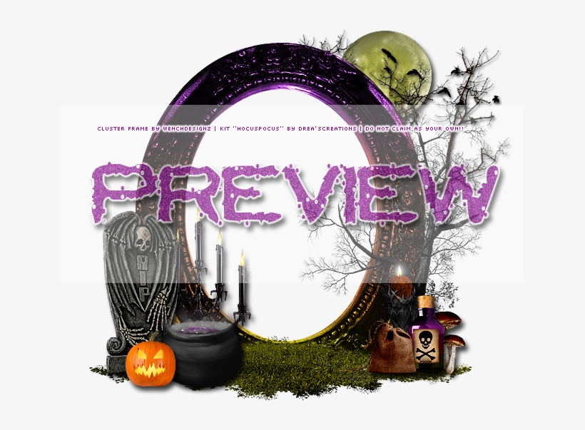 Ftu Cluster Frame "hocus Pocus" Drea's Creations - Illustration, transparent png #3560813