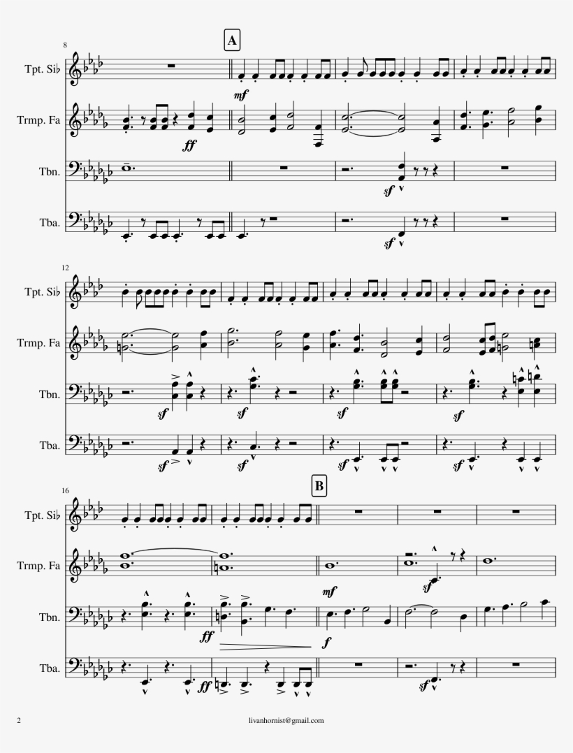 Live & Reloaded Sheet Music Composed By Arr - Ipanema Ноты Для Тромбона, transparent png #3560859