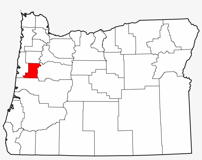 Map Of Oregon Highlighting Benton County - Benton County Oregon, transparent png #3562794