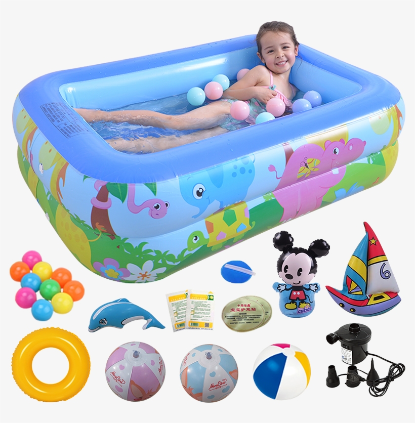 Baby Care Child Swimming Pool Rectangular Inflatable - 240v Uk Electric Pump - Royal 300271 - Ball / Inflatable, transparent png #3562983