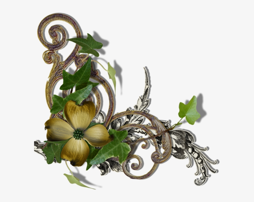 Flower Bar, Scrapbook Borders, Yellow Flowers, Corner, - Клипарт Винтажный Декор, transparent png #3563007