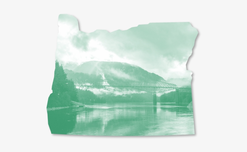 Outline Of The State Of Oregon Framing A Photo Of A - Raven On The Water By Andrew Taylor, transparent png #3563277
