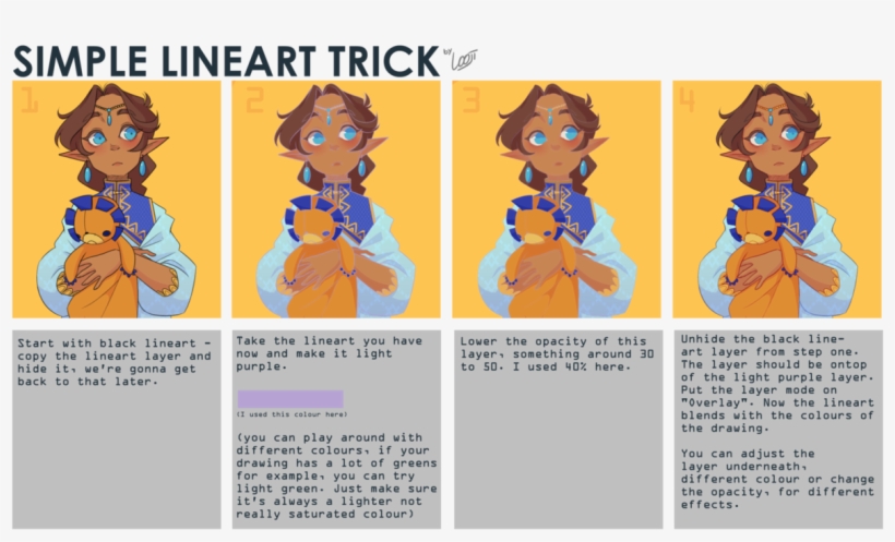 “ Simple Lineart Trick By Looji Support The Artist - Lineart Trick, transparent png #3563978