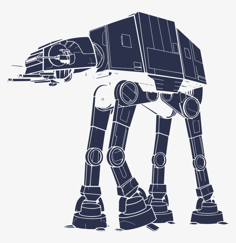 Vinilos Paredes Star Wars Vinilo At At Combate, Original - Vinilo At At, transparent png #3564301