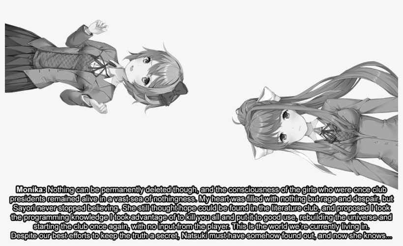 #ddlc #doki Doki Literature Club #monika Ddlc #sayori - Cartoon, transparent png #3566145