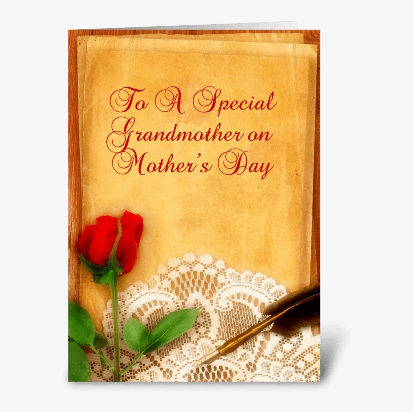 Vintage Lace, Red Rose, Grandmother Greeting Card - Lace, transparent png #3566844