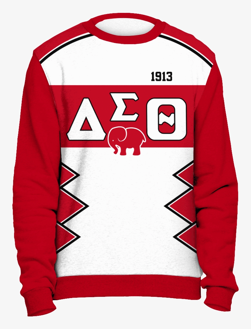 Delta Sigma Theta Initials And Year Red Sweatshirt - Delta Sigma Theta Ugly Sweater, transparent png #3566849