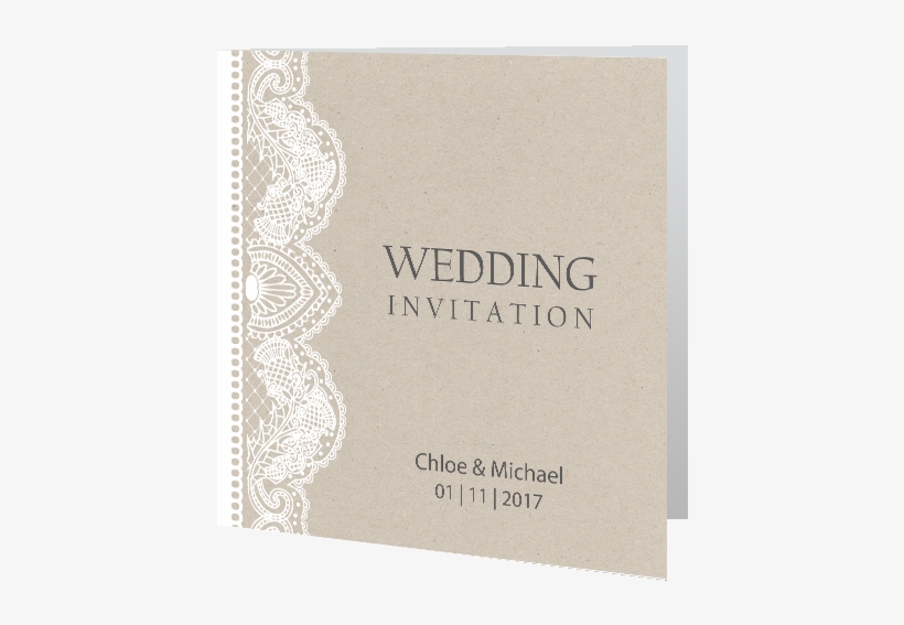 Lace On Beige Wedding Invite New - Wedding, transparent png #3567140