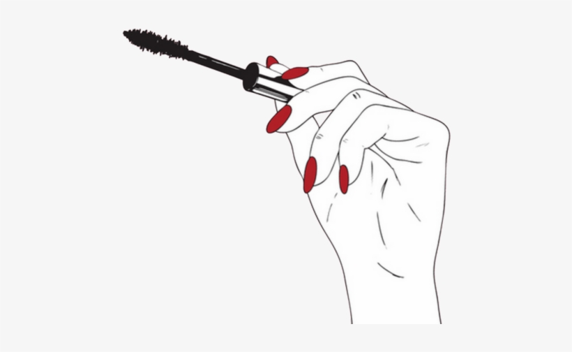 Hand Mascara Makeup Tumblr Outline - Hand Nail Cartoon Png - Free ...