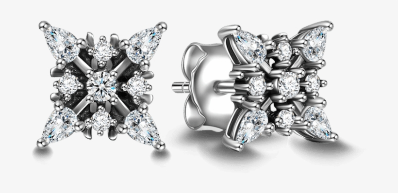 Soufeel 925 Sterling Silver Snowflake Stud Earrings, transparent png #3568444