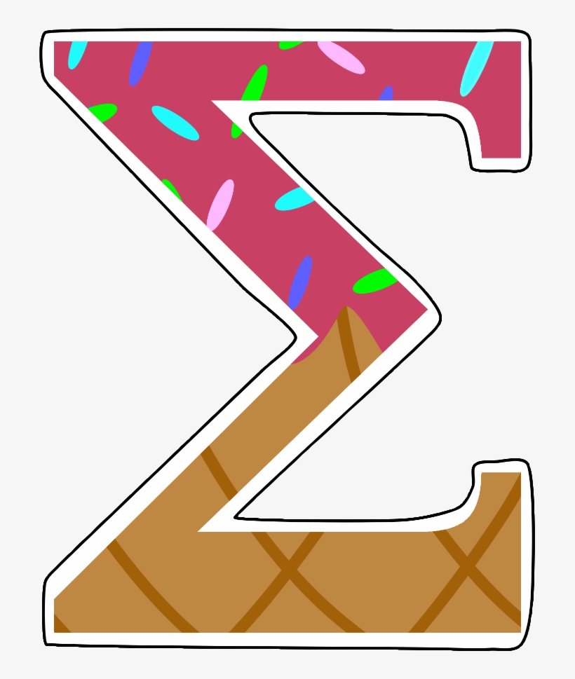 Ice Cream Greek Letters Sticker, transparent png #3568542