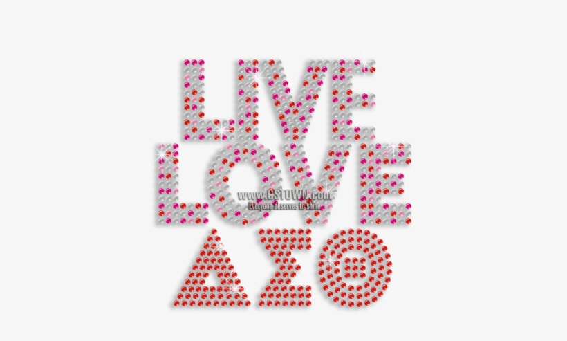 Live Love Greek Letters Sequin Iron-on Transfer - Iron-on, transparent png #3568600