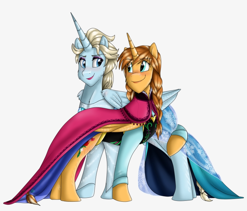 Elsa And Anna Wallpaper Png [mlf] By Namygaga - Elsa And Anna As My Little Pony, transparent png #3569012