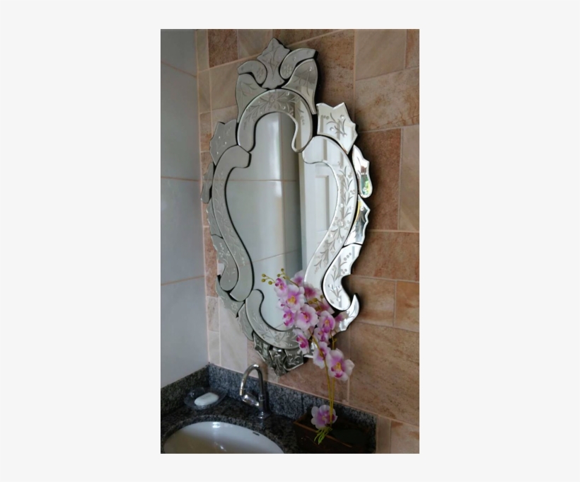 Espelho Margarida Moldura Trabalhada - Espelho Trabalhado, transparent png #3569465