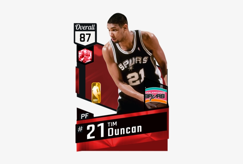 '98 Tim Duncan Ruby Card - San Antonio Spurs Old, transparent png #3569514