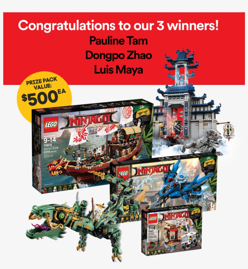 Enter To Win 1 Of 3 Lego Ninjago Prize Packs - Lego 70618 Ninjago Movie Destiny's Bounty, transparent png #3569645