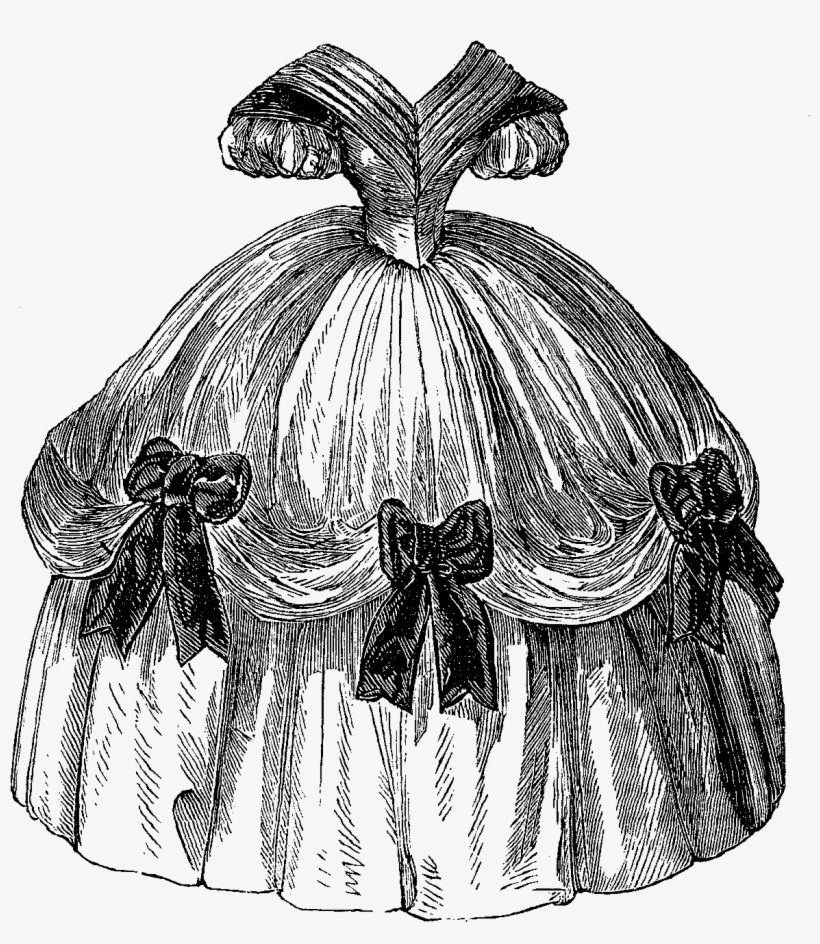 Digital Victorian Fashion Downloads - Victorian Ball Gown Sketch, transparent png #3569852