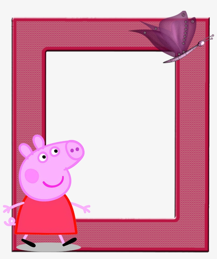 Peppa Pig - Moldura Para Foto Peppa Pig, transparent png #3570401