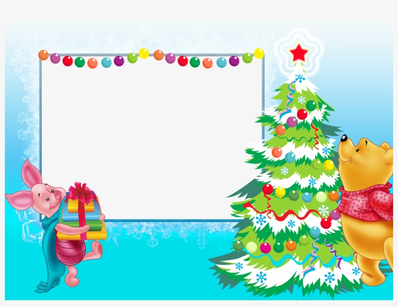 Eeyore Christmas Clip Art - Winnie The Pooh Christmas Frame, transparent png #3571053