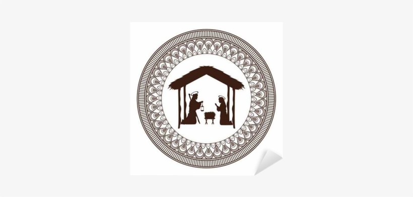 Joseph Mary Holy Family Merry Christmas Frame Icon - Am A God Girl, transparent png #3571338