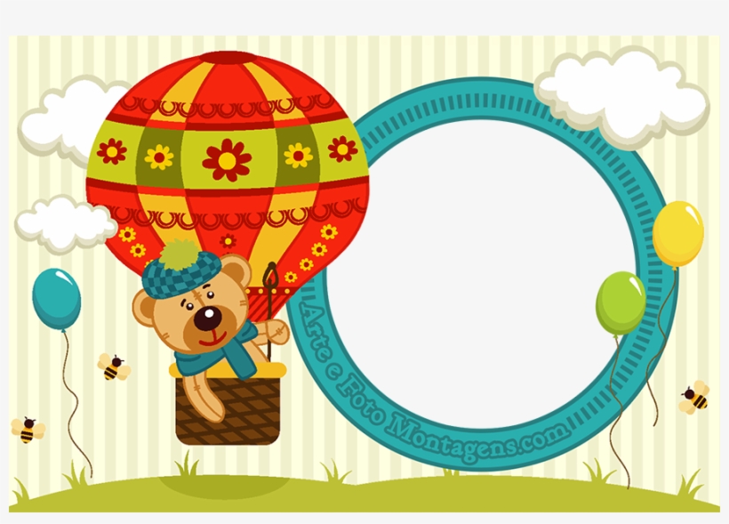 Montagem Para Fotos - Hot Air Balloon Bear, transparent png #3571825