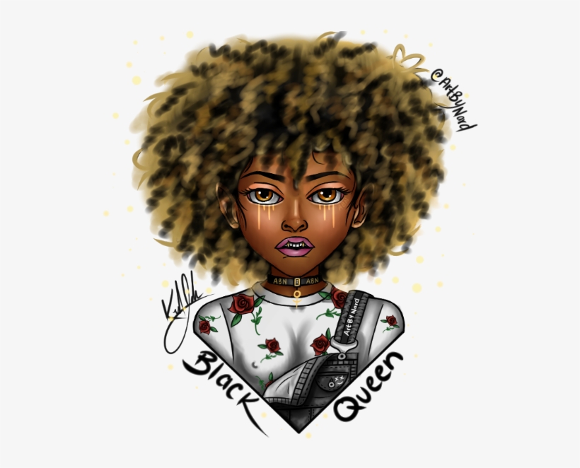 Image Of Abn X Black Queen Tee - Afro, transparent png #3573217