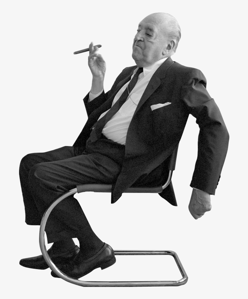 Famous Architects - Mies Van Der Rohe Sitting, transparent png #3573437