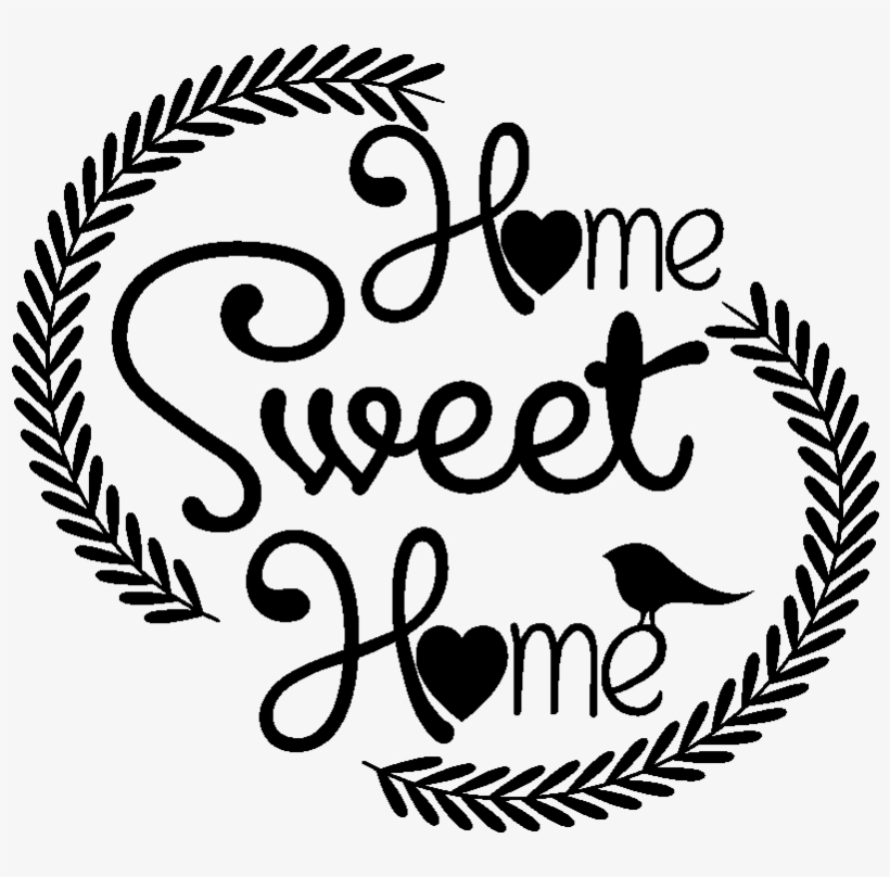 Sticker Home Sweet Home Lauriers Ambiance Sticker Kc10785 - Design, transparent png #3573704