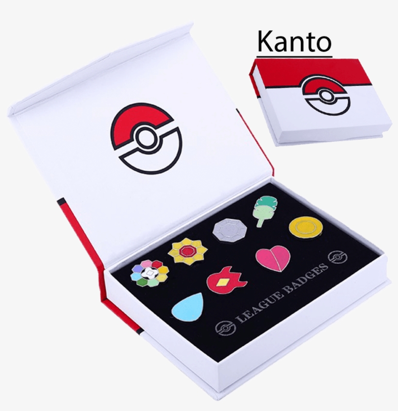 Pokemon Trainer Gym Badge Sets - Pokemon Kanto Badges Box, transparent png #3574274