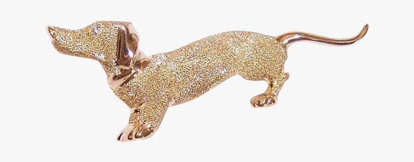 Vintage 14k Gold & Diamond Pin - Dog, transparent png #3574403