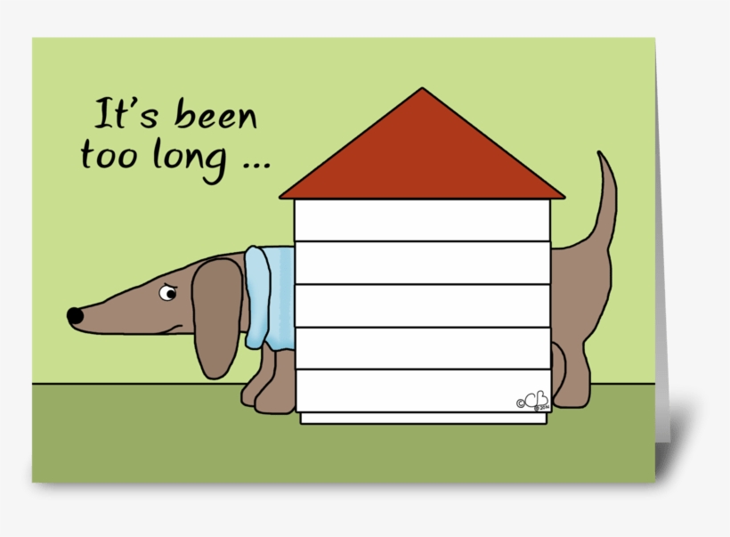 Missing You-dachshund In Dog House Greeting Card - Dog, transparent png #3574667