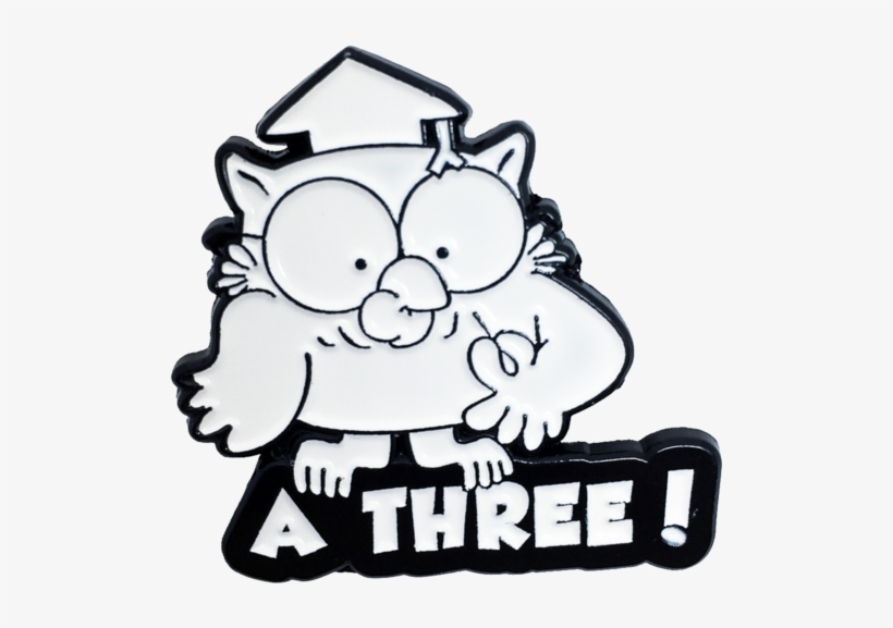 Owl Black & White Enamel Pin - Lapel Pin, transparent png #3574785