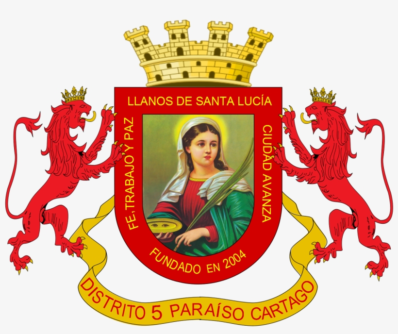 Escudo Oficial Distrito Llanos De Santa Lucía - Imagem De Santa Luzia, transparent png #3576807