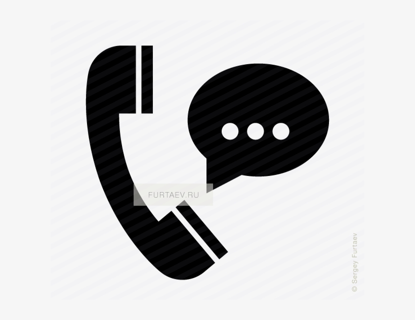Vector Icon Of Telephone Handset With Chat Bubble - Telefon Symbol, transparent png #3577272
