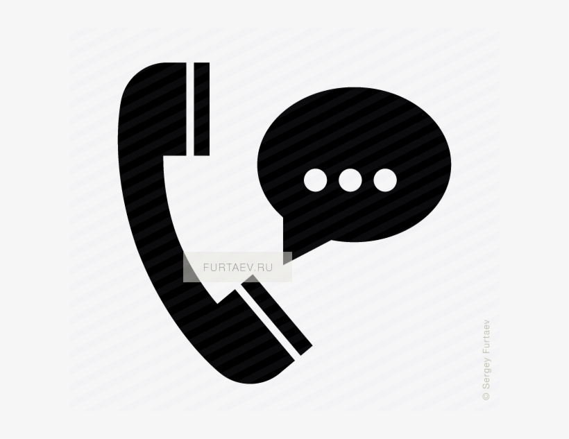 Vector Icon Of Telephone Handset With Chat Bubble Telefon Symbol Free Transparent Png Download Pngkey