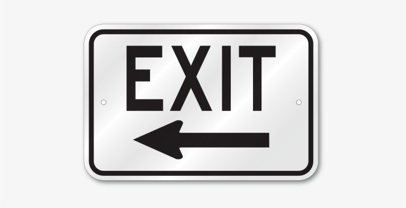 Exit Left Arrow Sign - Enter Signs, transparent png #3578284