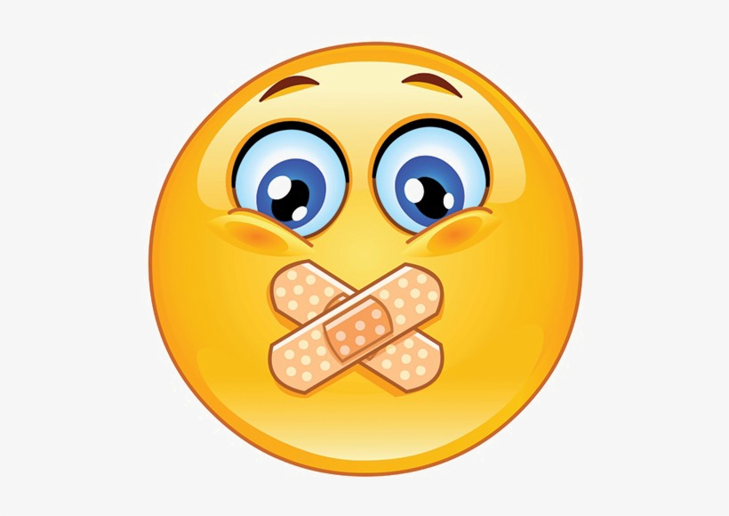 Keep Quiet Png Image - Mouth Closed Emoji, transparent png #3582486