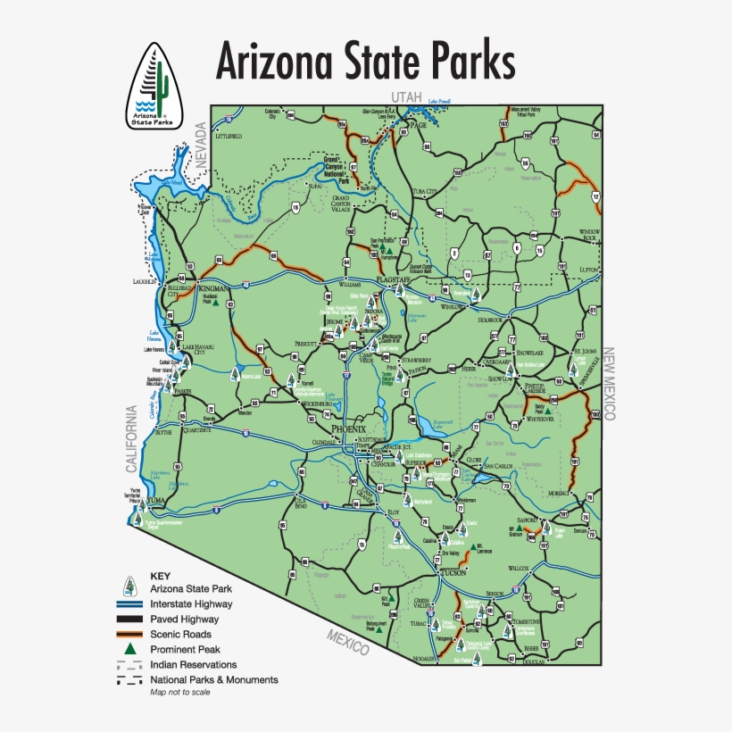 Arizona State Parks Color Locator Map - Clontarf Beach State High School, transparent png #3582620