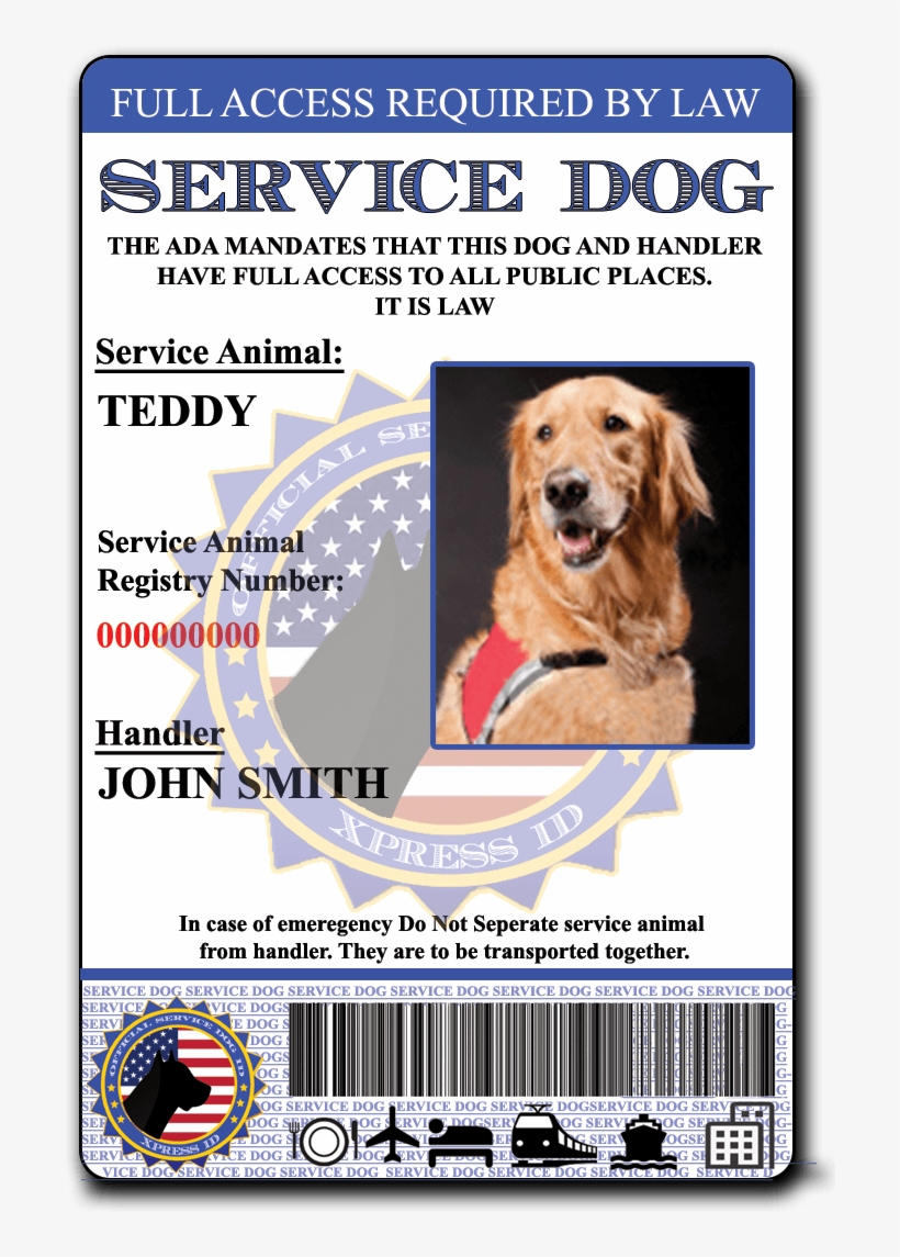 Service Dog Id - Xpress Id Holographic Emotional Support Dog Id Card, transparent png #3584250