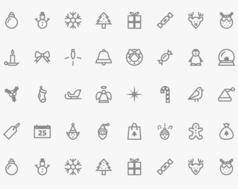 Banner Background Icons - Christmas Vector Black And White, transparent png #3584400