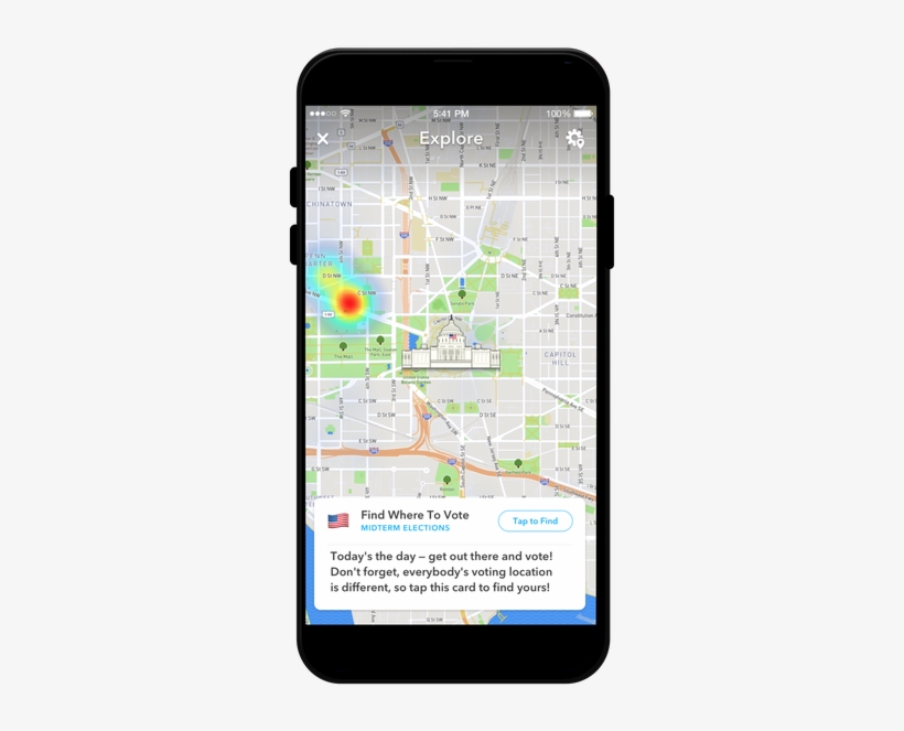 Snapchat Will Help You Find Your Polling Place On Election - Snapchat, transparent png #3587015