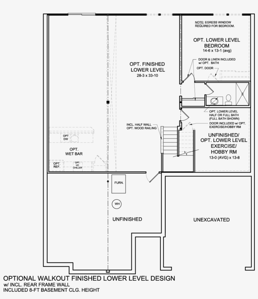 Walkout Options Floor Plan, What Is Covered In A Flooded Basement Floor Plans