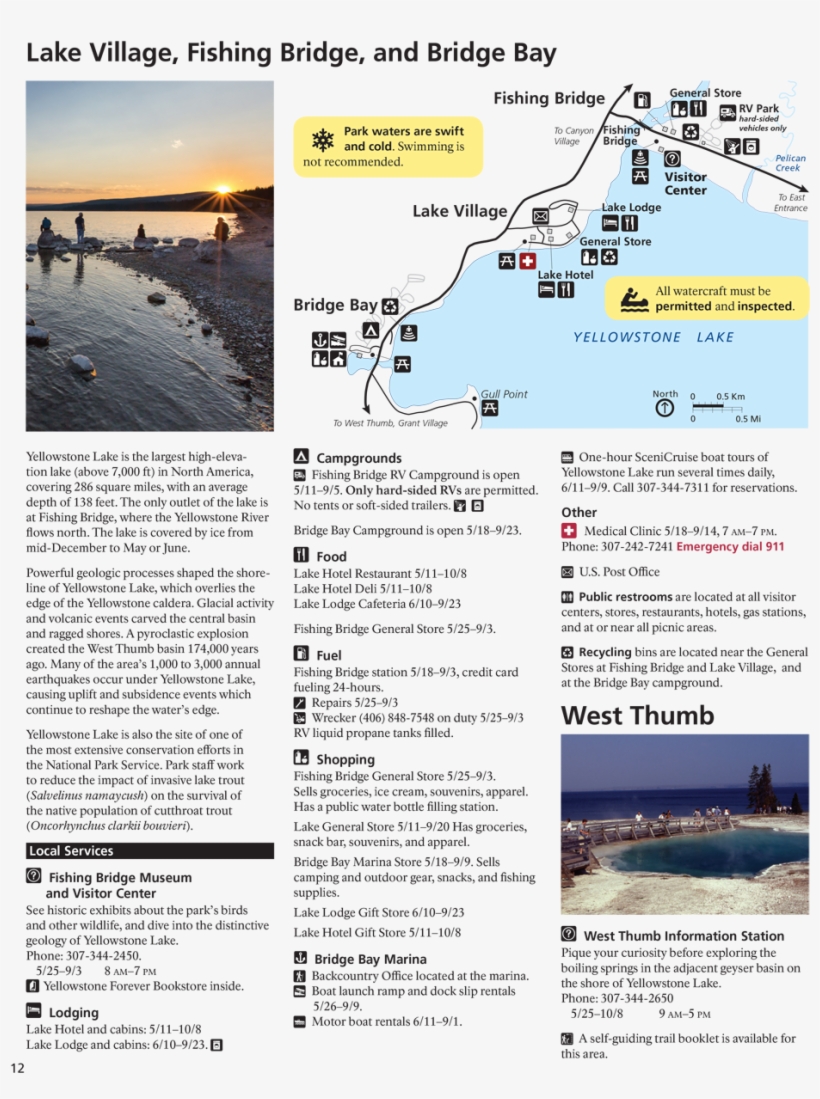 Bridge Bay And Fishing Bridge And Lake Village And - Sea, transparent png #3587853