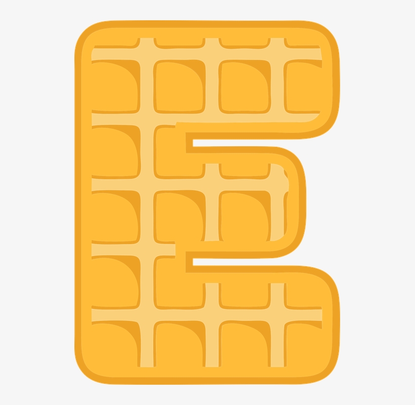 E, Alphabet, Waffle, Letter, Typography, Text, Font - Waffle B, transparent png #3590429