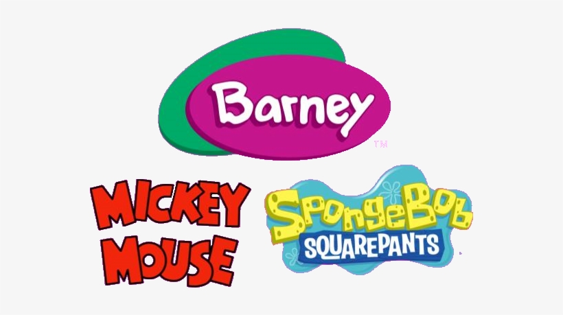 Barney, Mickey, Spongebob Logo, transparent png #3590643