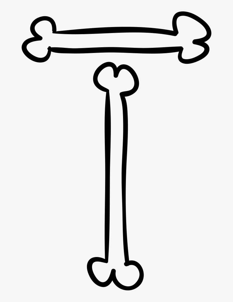 Letter T Of Bones Outlined Halloween Typography Comments - Letra T De Halloween, transparent png #3590854
