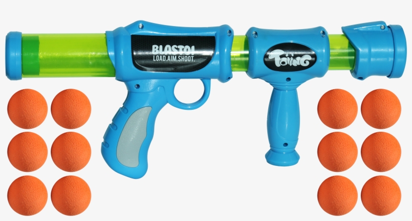 Super-fun Exciting Air Popper Toy Gun With 12 Soft, transparent png #3590957