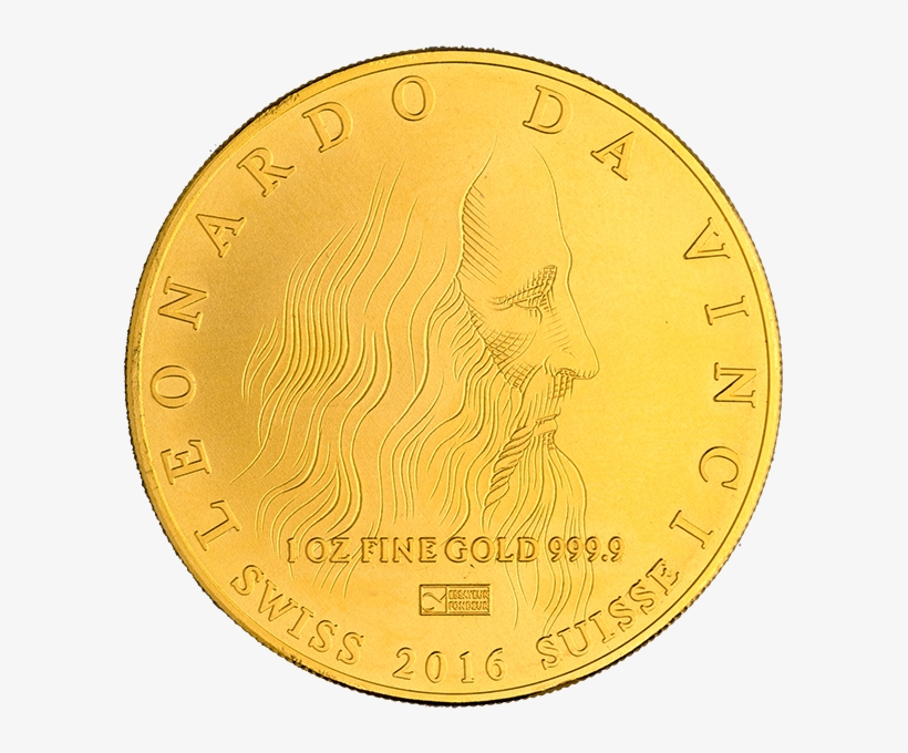 Da Vinci Gold Coin - Lenonardo Da Vinci 1oz Coin, transparent png #3591182