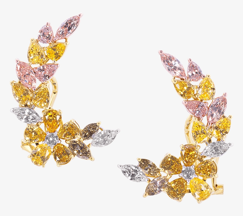 Brilliant Diamond Necklace Fancy Color Diamond Earrings - Fancy Color Jewelry, transparent png #3592370